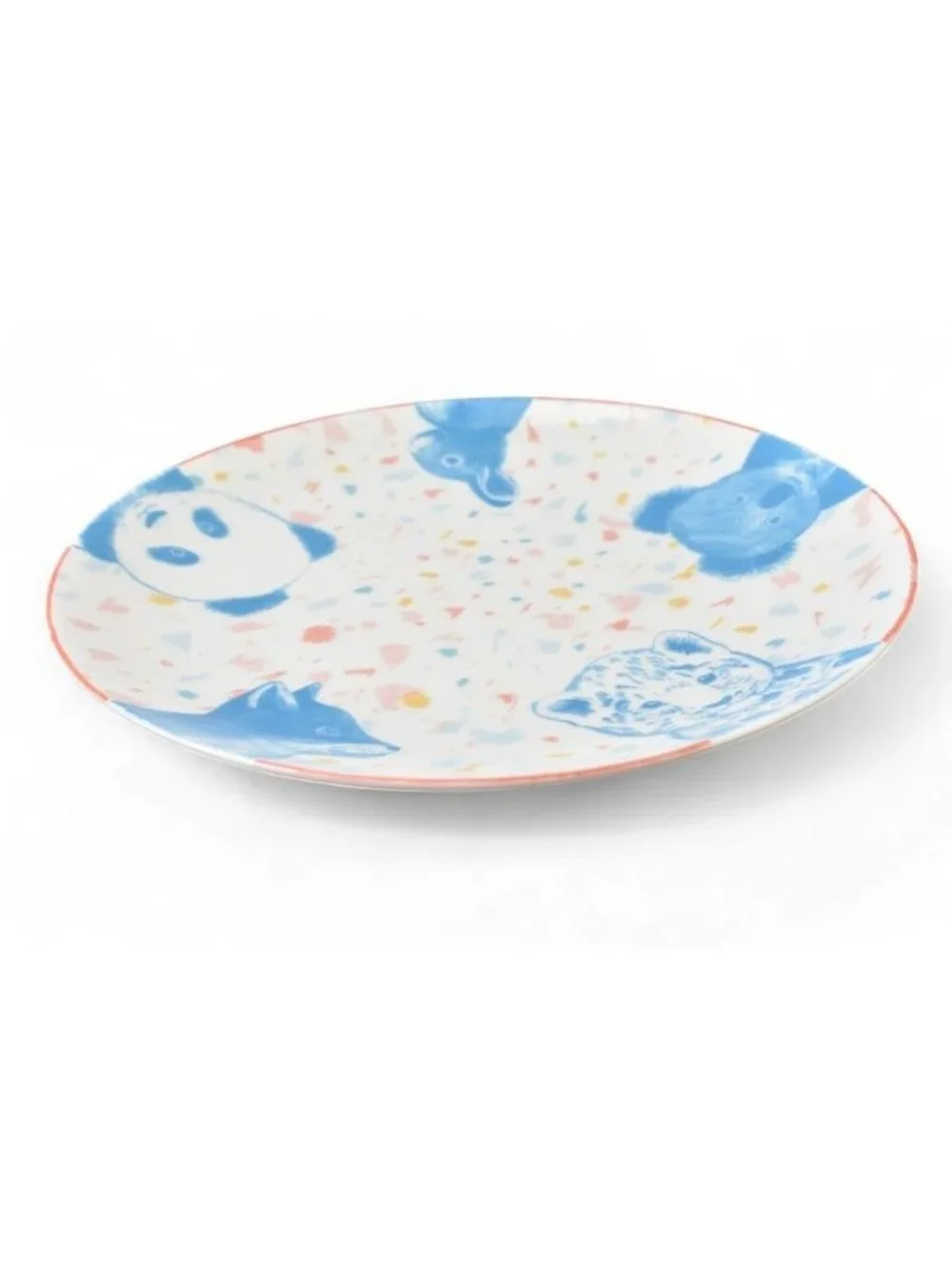 Hermes Dessert Plate Baby Tableware Passepasse Animal Print Pink Multi